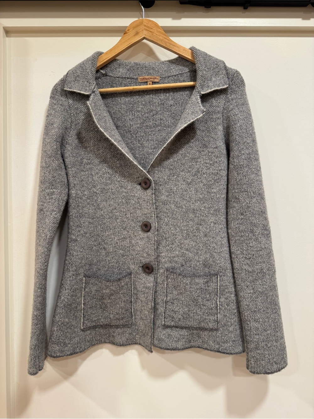 Gray Cocogio Women's Knit Button-Front Jacket